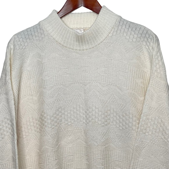 Vintage Oversized Slouchy Knit Sweater Light Academia Neutral Coastal - Picture 6 of 9